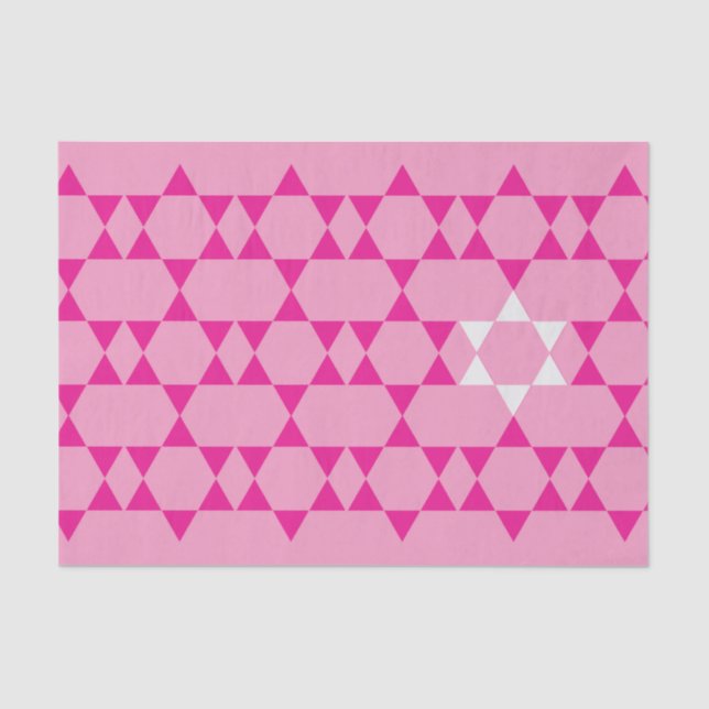 Pink Jewish Star tissue paper (Front)