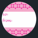 Pink Jewish Stars Gift Tags<br><div class="desc">These gift tags make it very easy for you to show which Hanukkah present goes to which person.  And they are decorative,  too.  Look in my shop to find matching wrapping paper.</div>
