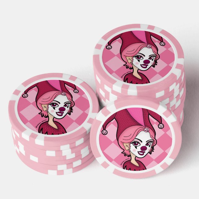 Pink Joker Poker Chips (Stack)