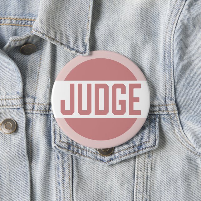 Pink Judge Contest Event 10 Cm Round Badge (In Situ)