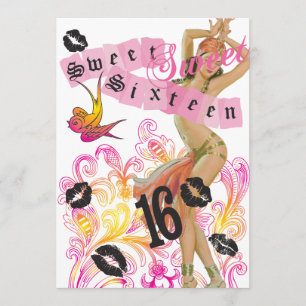 Pink Juicy Look Fashion Sweet Sixteen Invitation