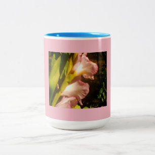 Pink July Blooms Two-Tone Coffee Mug