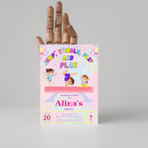 Pink Jump tumble & flip Gymnastics Birthday 