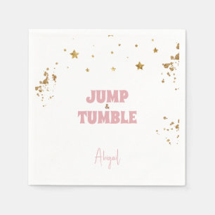 Pink Jump & Tumble Gymnastics Birthday Party Napkin