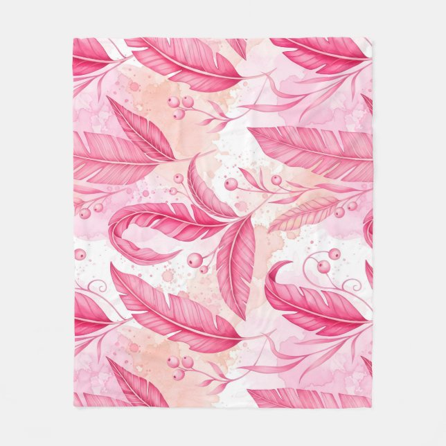 pink jungle fleece blanket (Front)