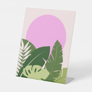 Pink Jungle picture stand Pedestal Sign