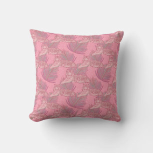Pink Jungle Tiger Pattern Cushion