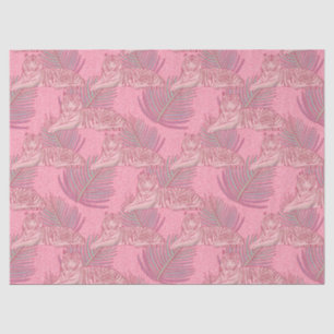 Pink Jungle Tiger Pattern Tissue Paper