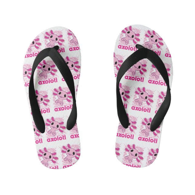 Pink Just A Girl Who Loves Axolotl Kid's Flip Flops (Footbed)