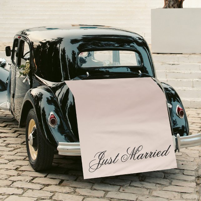 Pink Just Married Fabric Car Wedding Banner Sign Tapestry (Pink Just Married Fabric Car Wedding Banner Sign Tapestry)