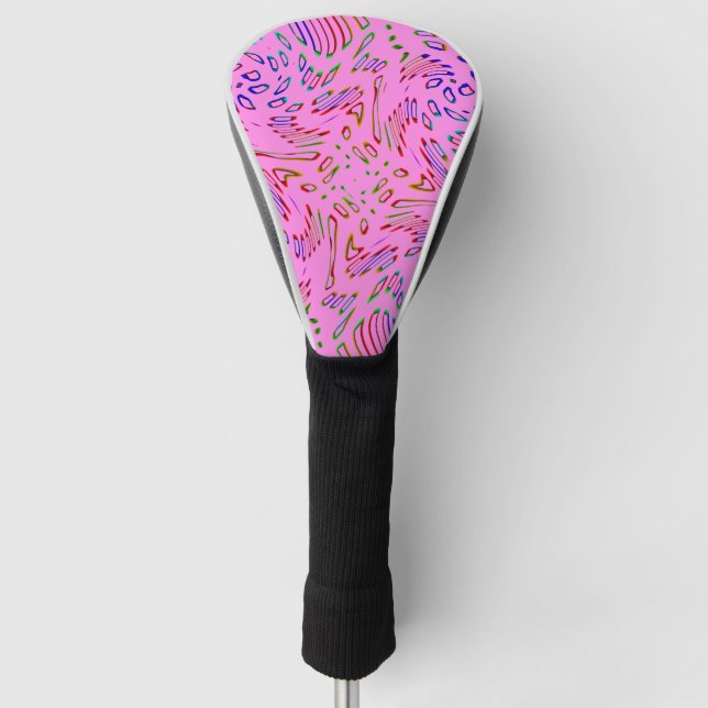 Pink Kaleidoscope Golf Head Cover (Front)