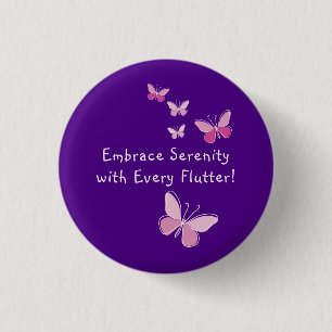 Pink Kaleidoscope of Butterfly Your Name Indigo 3 Cm Round Badge