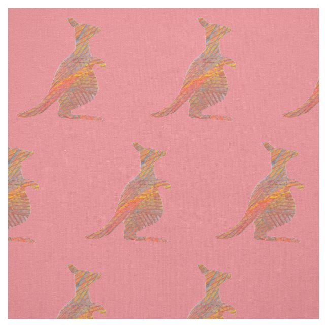 Pink Kangaroo Combed Cotton Girl's Fabric (Swatch)