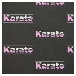 Pink Karate Martial Arts Modern Typography Fabric
