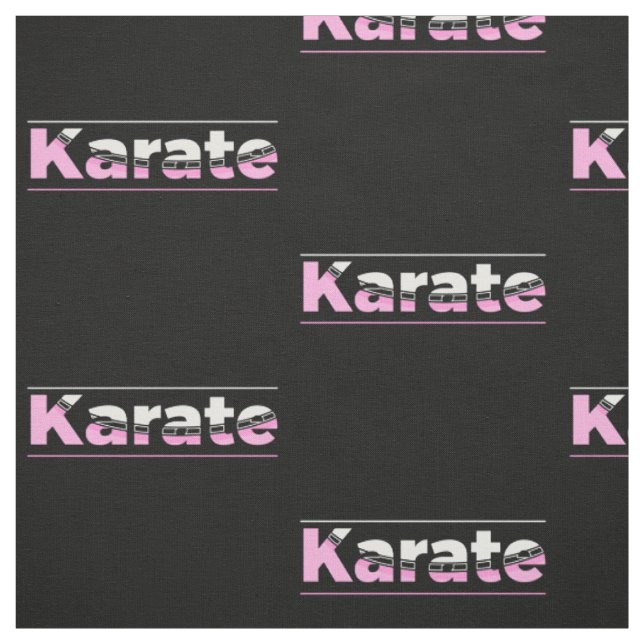 Pink Karate Martial Arts Modern Typography Fabric (Swatch)