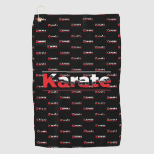 Pink Karate Martial Arts Modern Typography Golf Towel