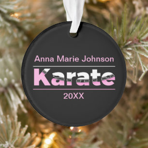 Pink Karate Martial Arts Modern Typography Ornament