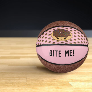 Pink Kawaii Cute Chocolate Doughnut Rainbow Sprink Mini Basketball