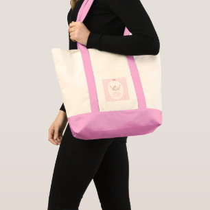 Pink Kawaii Girl Bow Asian Dumpling Baby Shower Tote Bag