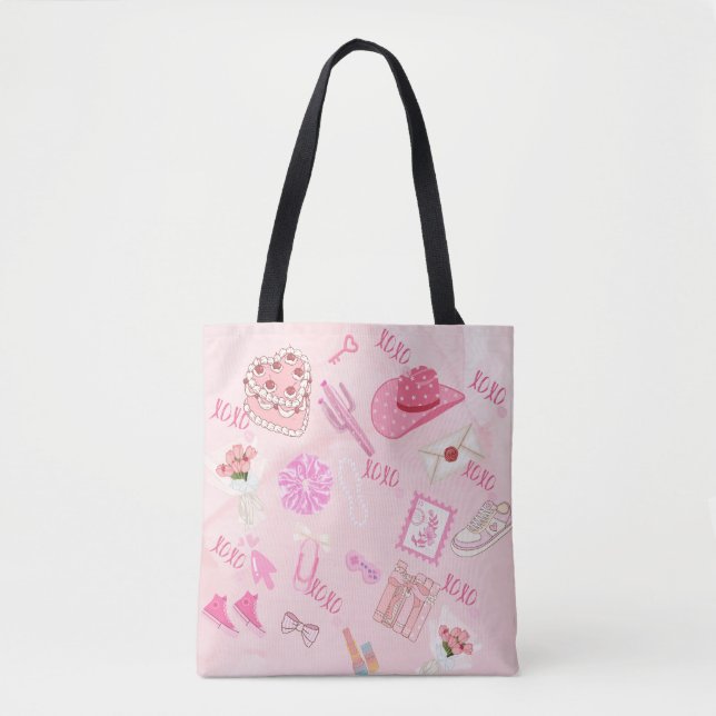 Pink Kawaii girly Tote Bag. Bag (Front)