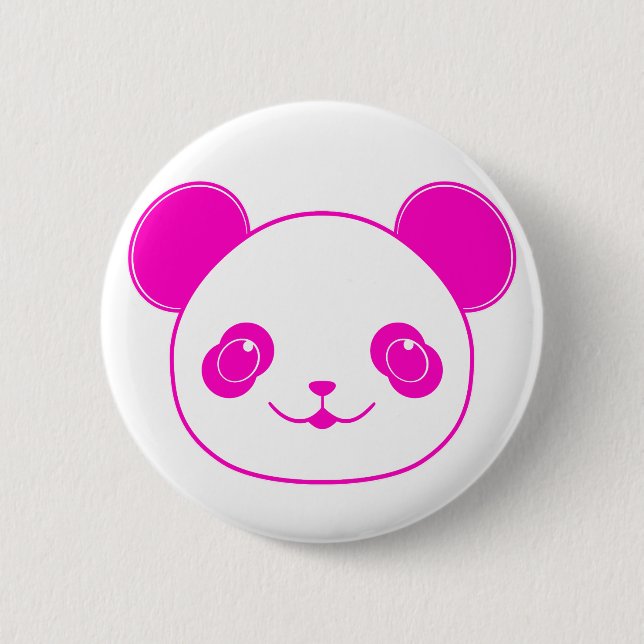 Pink Kawaii Panda Bear 6 Cm Round Badge (Front)