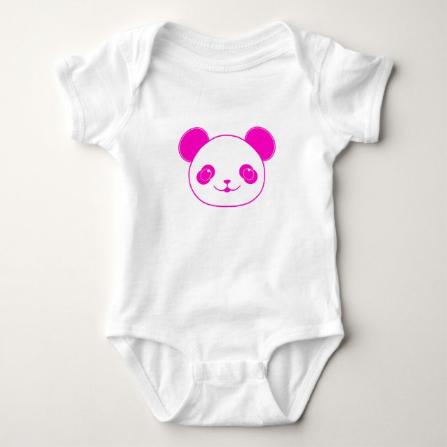 Pink Kawaii Panda Bear Baby Bodysuit (Front)