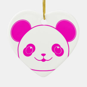 Pink Kawaii Panda Bear Ceramic Tree Decoration