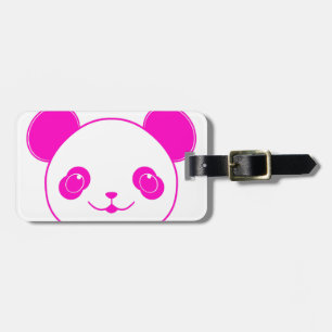 Pink Kawaii Panda Bear Luggage Tag