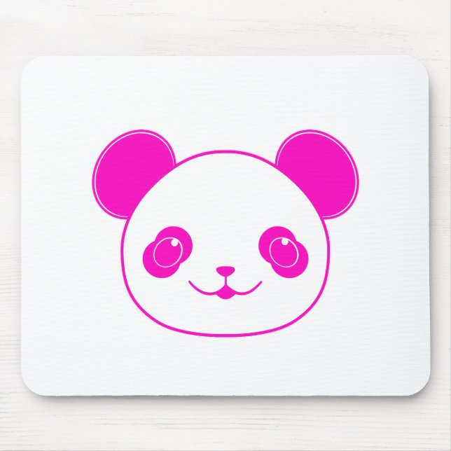 Pink Kawaii Panda Bear Mouse Mat (Front)