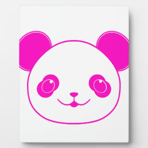 Pink Kawaii Panda Bear Plaque