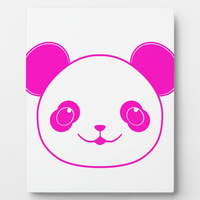 Pink Kawaii Panda Bear Plaque (Front)