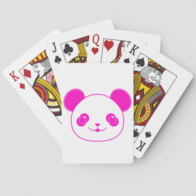 Pink Kawaii Panda Bear Playing Cards (Back)