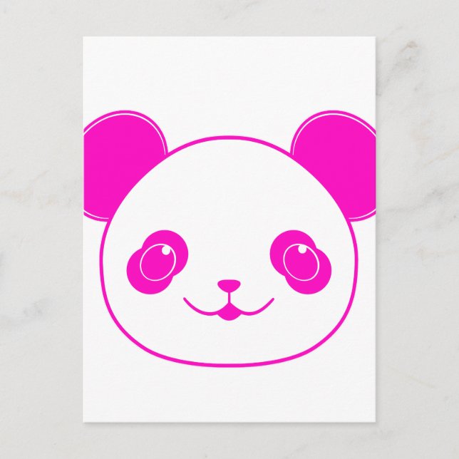 Pink Kawaii Panda Bear Postcard (Front)