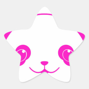 Pink Kawaii Panda Bear Star Sticker