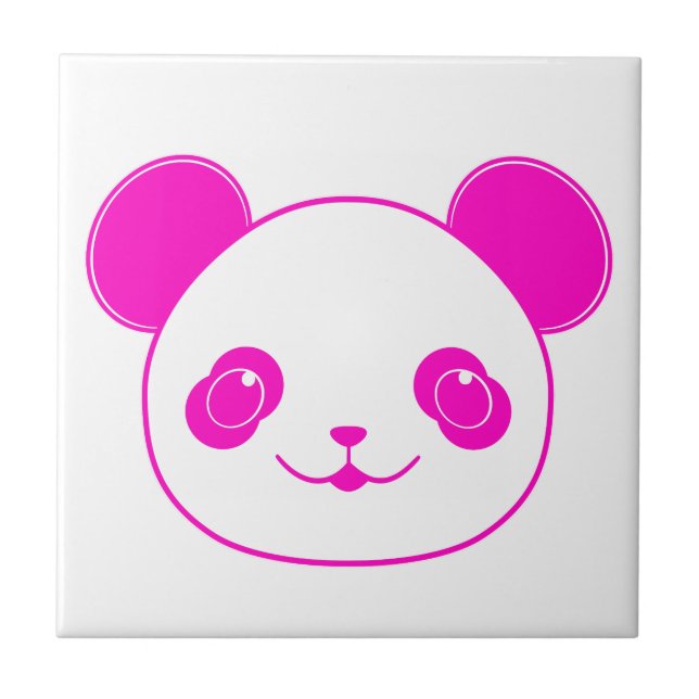 Pink Kawaii Panda Bear Tile (Front)