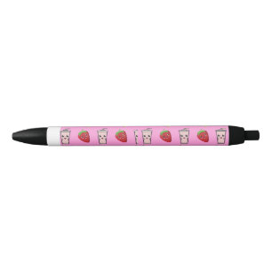 PINK KAWAII STRAWBERRY AND CHEESECAKE BLACK INK PEN