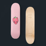 Pink Kawaii Strawberry Skateboard<br><div class="desc">A big pink kawaii strawberry.</div>