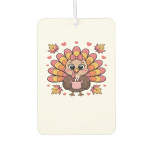 pink kawaii thanksgiving turkey Classic T-Shirt Car Air Freshener