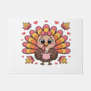 pink kawaii thanksgiving turkey Classic T-Shirt Doormat