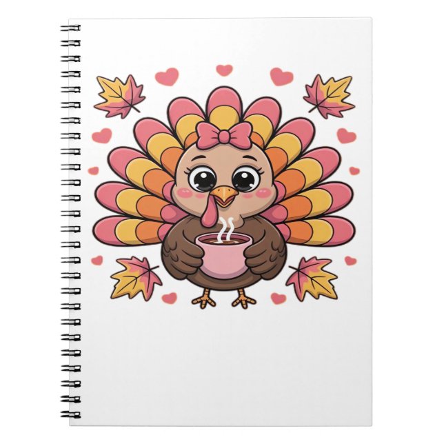 pink kawaii thanksgiving turkey Classic T-Shirt Notebook (Front)