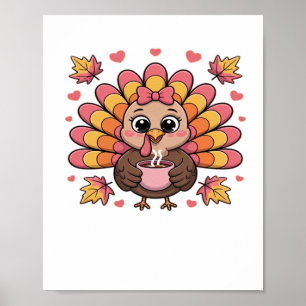 pink kawaii thanksgiving turkey Classic T-Shirt Poster
