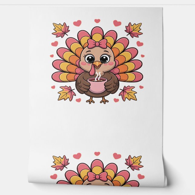 pink kawaii thanksgiving turkey Classic T-Shirt Wallpaper (Unrolling)
