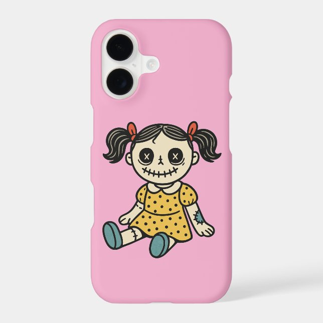 Pink Kawaii Voodoo Doll iPhone 17 Case (Back)