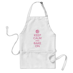 Pink Keep Calm and Bake On Apron