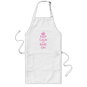 Pink keep calm and bake on baking apron for women