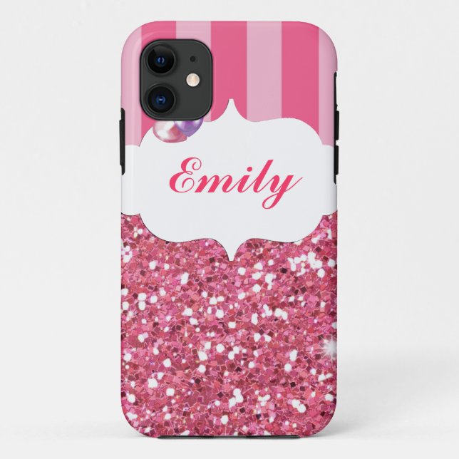 Pink Keep Calm and Sparkle On IPhone5 Case (Back)