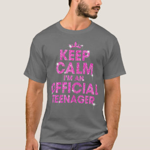 Pink Keep Calm Im An Official nager 13th Birthday  T-Shirt