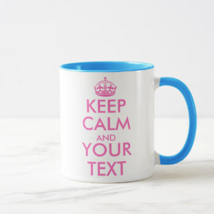 Pink Keep Calm mug template design Customisable