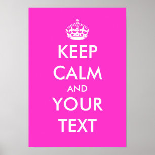 Pink keep calm poster template
