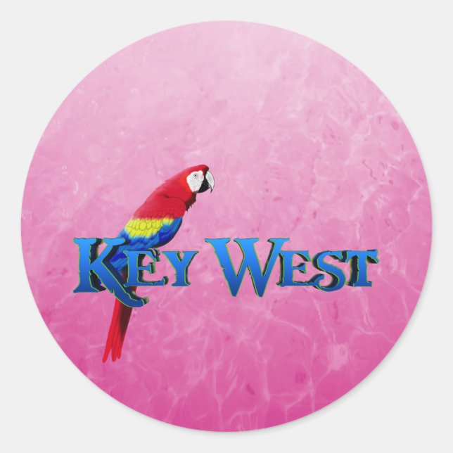 Pink Key West Classic Round Sticker (Front)